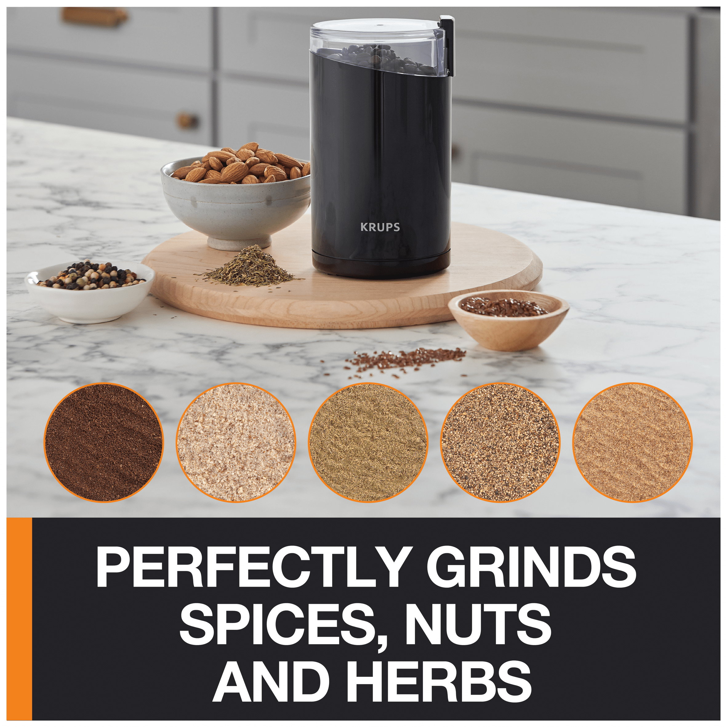 Electric Coffee Spice Grinder Stainless Steel Blades Fast Touch 3oz Capacity