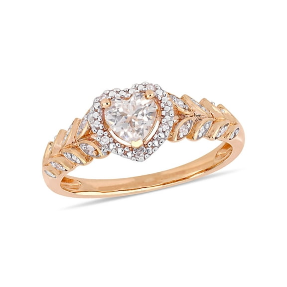 Everly Women's Created Sapphire and Diamond 10k Rose Gold Ring