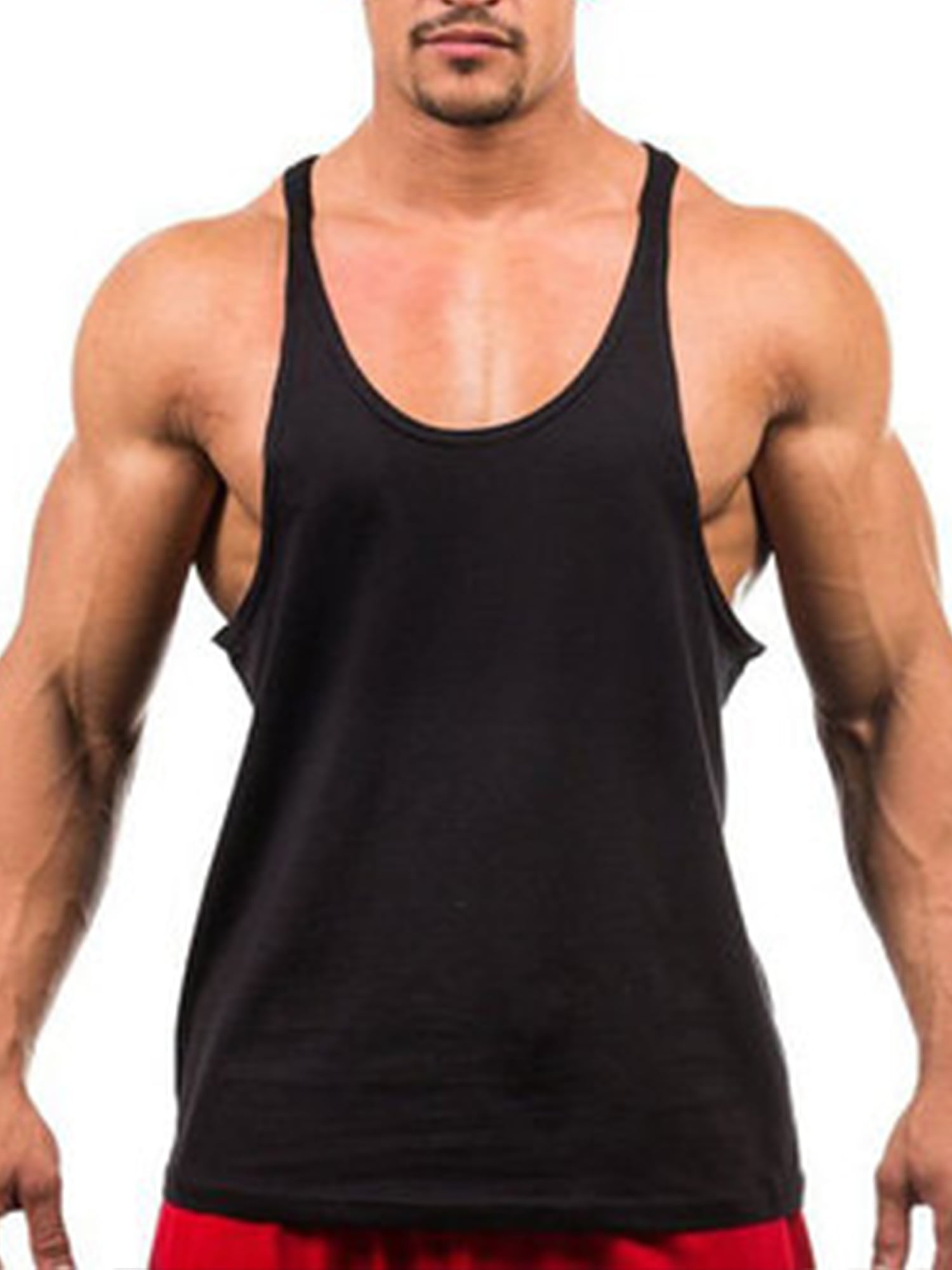 New Mens Vest Tank Top Gym Training 100% Cotton Sleeveless T Shirt
