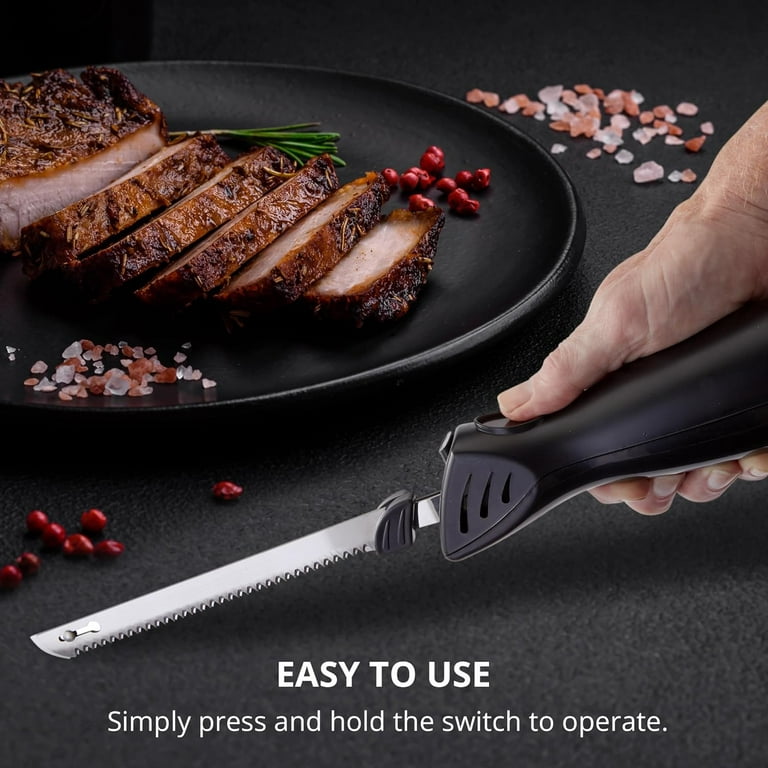 Elitra Home Professional Grade Electric Knife | Easy Slice Electric Kitchen Knife for Carving Meats, Bread, Turkey, and More | Stainless Steel