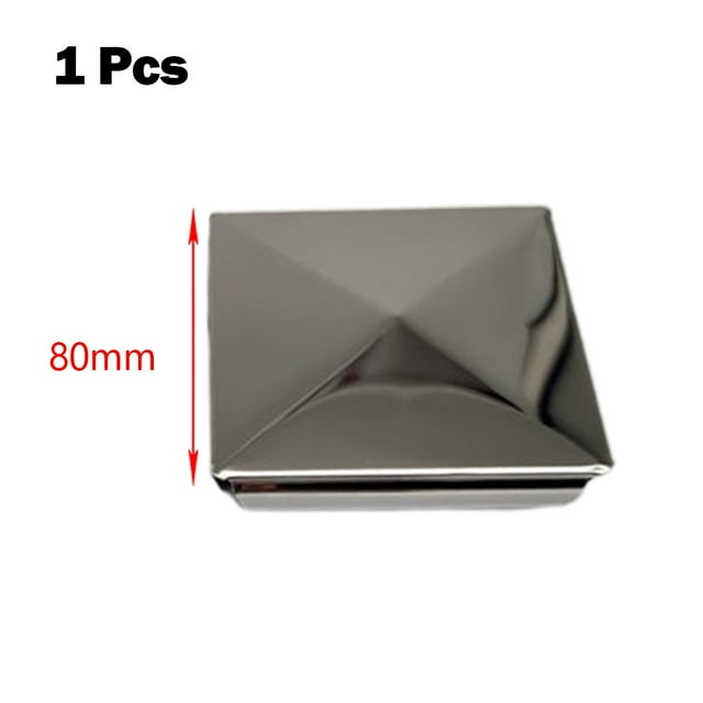 1Pc Square Post Cap Stainless Steel To Steel Galvanized Cover Pyramid Shape Cap Home Garden Column Decoration Supplies 1Pcs 80mm