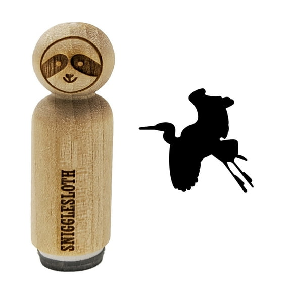 Stork Flying Solid Rubber Stamp for Scrapbooking Crafting Stamping - Mini 1/2 Inch