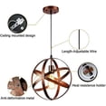 thumbnail image 2 of Lámpara colgante vintage, lámpara de techo estilo retro, iluminación de techo industrial E27 para restaurante, bar, comedor, accesorio de iluminación de 30 cm, 2 of 5