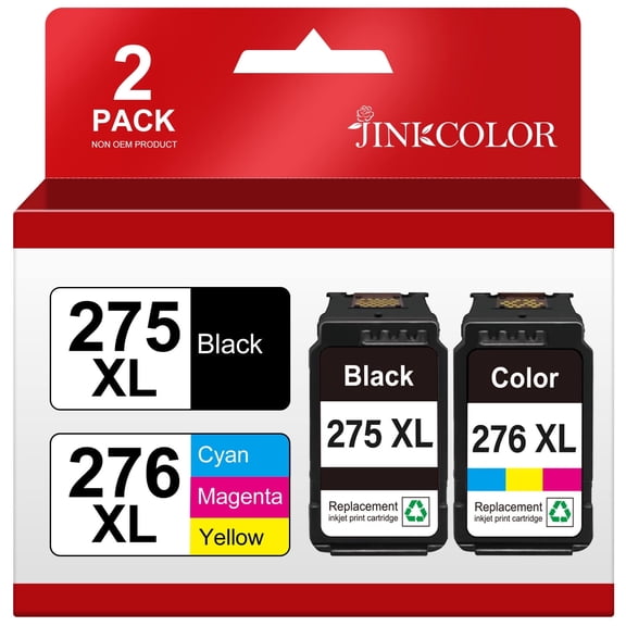 275 276 Ink Cartridges Compatible for Canon Ink 275 and 276 275XL 276XL for Canon Pixma TS3522 TR4722 TS3722 Printer, 2 Pack