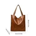 thumbnail image 3 of Bolso de mano vintage de piel encerada con aceite, sencillo y versátil, para mujer, bolso de hombro versátil a la moda, bolso de mano de gran capacidad para todo., 3 of 6