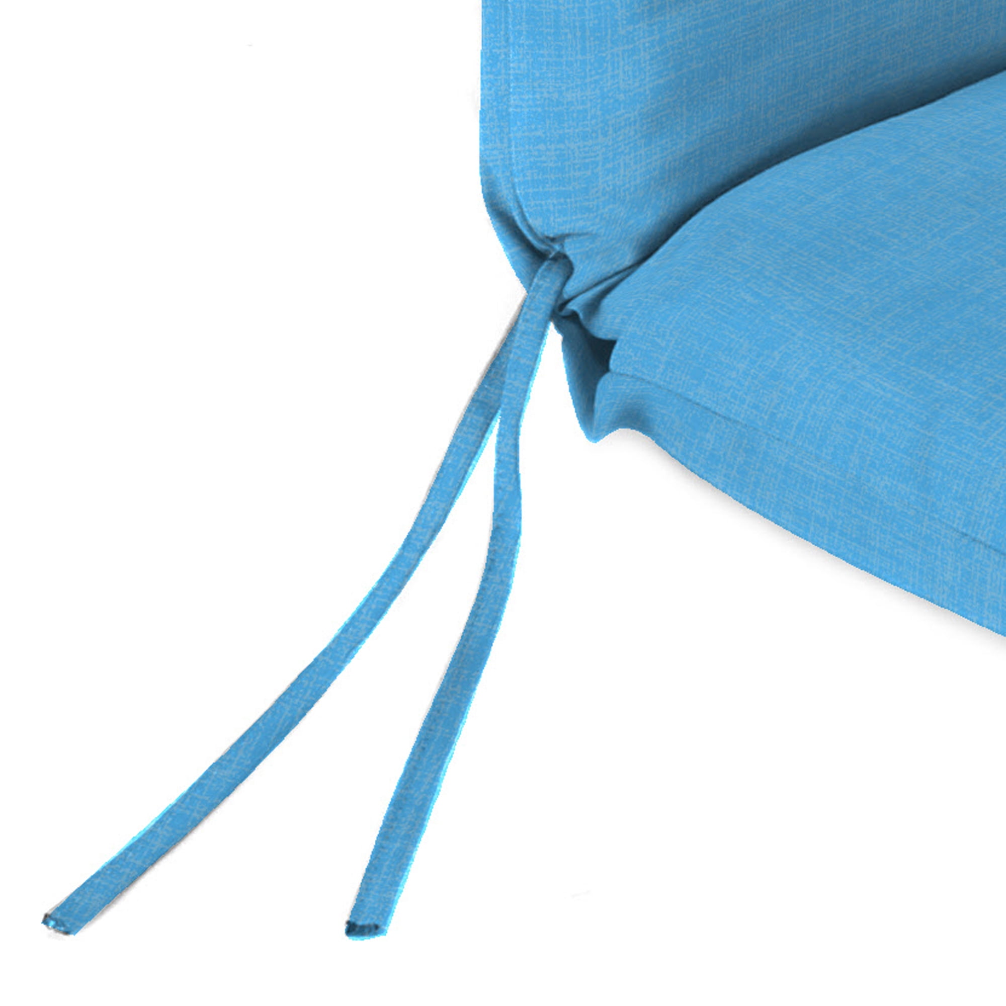 Jordan Manufacturing 44" x 22" Celosia Ice Blue Crosshatch Rectangular Outdoor Chair Cushion with Ties and Hanger Loop