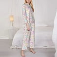 thumbnail image 3 of Fotbe Colorful Bunny Conjunto de Pijama de Manga Larga para Mujer con Estampado, Ropa de Dormir de 2 Piezas, Conjunto de Casa Suave y Cómodo con Bolsillos-XX-Large, 3 of 7