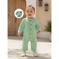 thumbnail image 5 of RUINIXCW Toddler Baby Boy Girl Dinosaur Costume Infant Boys Halloween Outfit Romper Spring Fall Winter Clothes Long Sleeve Button Up Jumpsuit Hat, 5 of 10