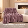 thumbnail image 6 of Sunbeam Heated Electric Bubble Faux Fur Throw Blanket, Luxury Collection, Violet, 4 Heat Settings, 50 x 70 in, 6 of 12