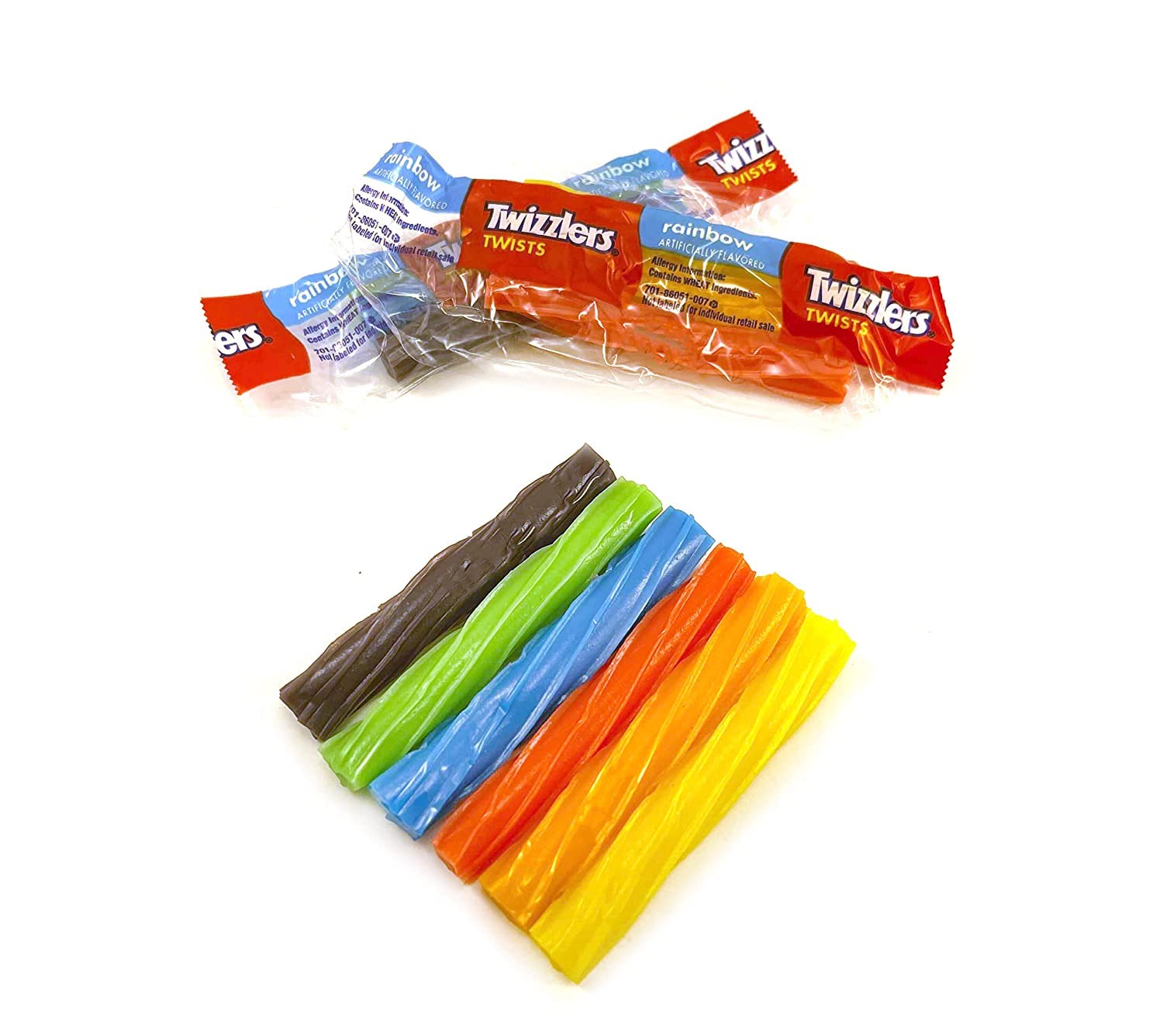 Twizzlers Twists Rainbow Wrapped Candy 2 Pounds Triple Twist Pack