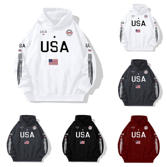 Unisex America 250th Anniversary Hoodie USA Patriotic Hoodies 250 Anniversary USA Shirt Waffle American Flag Pullover 1776-2026 Sweatshirt Hooded(#01White,XXL)