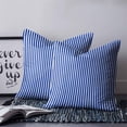 thumbnail image 2 of 24x24 Pillow Covers Set of 2, Navy Blue Stripe Throw Pillow Covers Decorative Couch Cushion Case, Modern White Vertical Striped Geometric Microfiber Square Pillowcases for Bedroom Car Living Room, 2 of 7