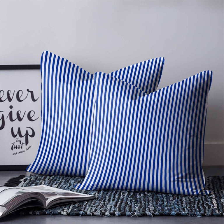 クッションカバー Cushion Cover navy line Pillow Covers 24x24 Set of 2, Navy Blue Stripe Throw Pillow Covers