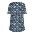 thumbnail image 5 of Summer Tops for Women Viikei Womens Blouses Clearance under $10,Womens Summer Short Sleeve Tunic Tops,Women's New Short Sleeve Round Neck Pullover Chest Pleated Casual Print Top Multicolor S, 5 of 6