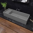 thumbnail image 1 of Pemberly Row 39" Grey Matte Above Mount Fireclay Bathroom Trough Sink, 1 of 5