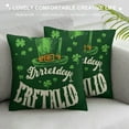 thumbnail image 3 of RUIYC St. Patrick's Day Pillow Covers Leaf Flag Beer Hat Square Throw Pillow Covers, Cozy Cushion Case for Men Women Boys Girls Holiday Home Decor Dark Green, 3 of 5
