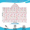 thumbnail image 2 of Pink Christmas Santa and Penguin Pattern Hooded Bath Towel，60"x35" for Ages 3 To 12 Kids, Quick Dry Lightweight Soft Microfiber Hood Beach Towel Cover Up for Kids, 2 of 7