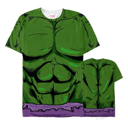 Marvel Men's Hulk Muscle Costume All-Over Print T-Shirt
