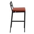 thumbnail image 5 of LeisureMod Patio Bar Stool in Powder-Coated Aluminum Frame with Removable Cushion Low Open-Back Design and Footrest Chelsea Collection Set of 2 in Orange, 5 of 10