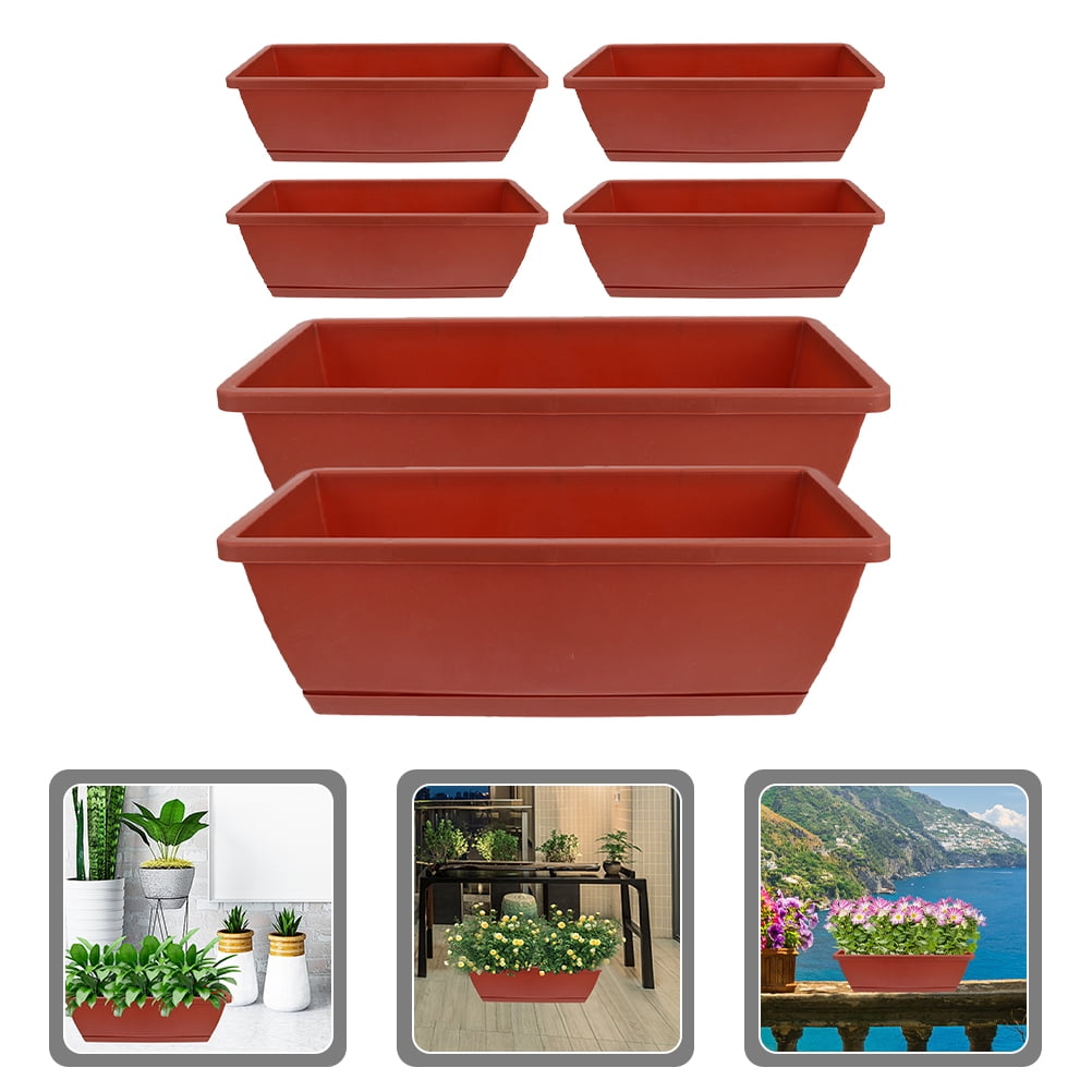 Weijiyouyu 6pcs Plastic Flower Pot Garden Planter Basket Home Balcony Large Plant Flowerpot