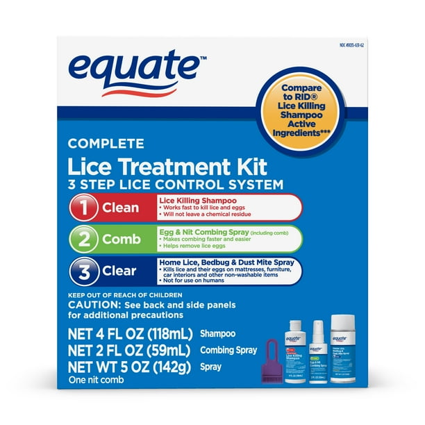Equate Complete Lice Treatment Kit, 3 Steps to Control Lice , 3 Step System