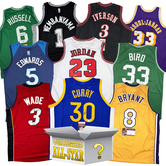 All-Star Autographed/Signed Basketball Jersey Mystery Box with PSA JSA or Beckett COA