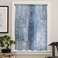 thumbnail image 4 of Blue Semi Sheer Curtains Drapes for Living Room, Bedroom, French Doors Window 96 Inches Long, Retro Oil Painting Modern Abstract Art Aesthetics Rod Pocket Chiffon Curtain Drapery Voile Drape Panel, 4 of 6
