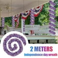 thumbnail image 2 of Independence Day Striped Pet Tinsel Garland 2M, Red-White-Blue Patriotic Swag for Wall Door Railing, Reusable July 4Th Party Venue Decoration, Indoor/Outdoor Festive Accent, 1Pc Garland Strip, 2 of 9
