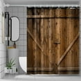 thumbnail image 2 of Barn Door Shower Curtain for Bathroom, Farmhouse Fabric Waterproof Shower Curtain Set with Hooks Retro Wood Door Shower Curtains for Stall RV Hotel 72x72inches, 2 of 6