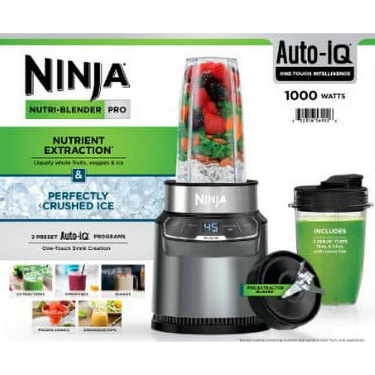Ninja® Nutri-Blender Pro with Auto IQ®, 1000 Watts, Personal Blender,  Juicer Machine, Smoothie Cup, Household Appliances