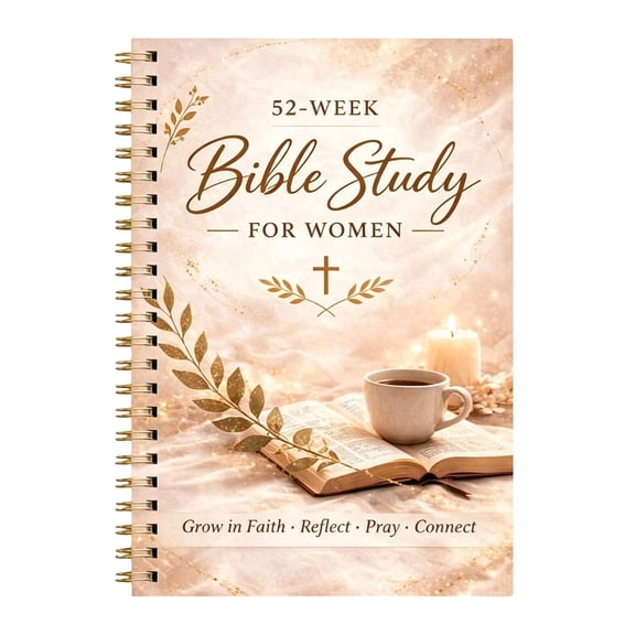 52-Week Bible Study Journal for Women, Spiral Bound Guided Notebook with Daily Reflection Prompts, 7.48 X 5.91 Inches