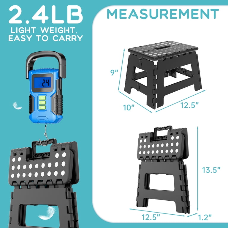 Cshidworld 9 Inch Folding Step Stool, Anti-Slip, 300 lb Capacity photo 7