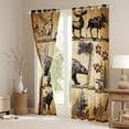 thumbnail image 3 of Lodge Cabin Blackout Curtains Woodland Animals Curtains 2 Panels 38"Wx54"L,Bear Moose Elk Deer Curtains & Drapes Farmhouse Cottage Reindeer Retro Pine Trees Rustic Home Decor, 3 of 6