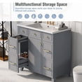 thumbnail image 3 of 36" Bathroom Vanity with Sink Top Combo Set, Classics Bathroom Storage Cabinet With 3 Drawers, Shelves, Brushed Copper Handles, Single Sink Bathroom Vanity With Soft Closing Door Design, Gray, 3 of 9