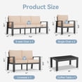 thumbnail image 3 of Aoxun 4 Stainless Aluminum Modern Outdoor Conversation Sets with Sofa and Table, Black/Beige, 3 of 3
