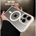 thumbnail image 1 of Fashion Transparent Magnetic Wireless Charge Case for iPhone 16 15 14 13 12 11 Pro Max Plus Pink Colorful Anti-Scratch Cover white For iPhone 11 ProMax, 1 of 6
