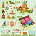 thumbnail image 4 of MOONTOY 12-in-1 Easter Building Blocks Toy Set, Carrot Farm with Bunny, Hen & Tulips, 12 DIY Prefilled Easter Eggs with 4 Stickers, Easter Gifts for Kids, Easter Basket Stuffers for Boys Girls 6 7 8+, 4 of 6