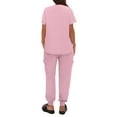 thumbnail image 4 of MLQIDK Scrub Sets for Woman Plus Size Scrub Set Petite V Neck Scrub Pants and Tops Medical Scrubs Nursing Top Med Couture Scrubs Pink L, 4 of 4