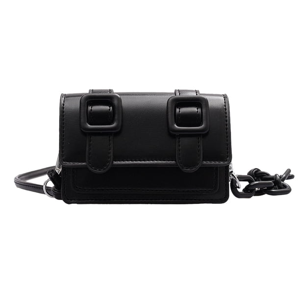 Mini bolsos de hombro PU cuero Casual monedero mujer Color sólido Crossbody bolso