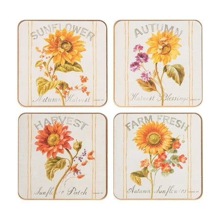 

C&F Home-Sunflower Patch Coaster Set of 4 - 4 x 4