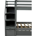 thumbnail image 6 of Harper & Bright Designs Twin over Twin Bunk Bed for Bedroom, Wood Twin Bunk Bed with Storage and Trundle, Grey, 6 of 8