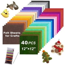 AGCAN 40PCS Felt Sheets for Crafts, 12"x 12" Assorted Color Stiff Felt Sheets, 1mm Thick Square Nonwoven Felt Fabric for Sewing, Patchwork, Embroidering, Crafts DIY