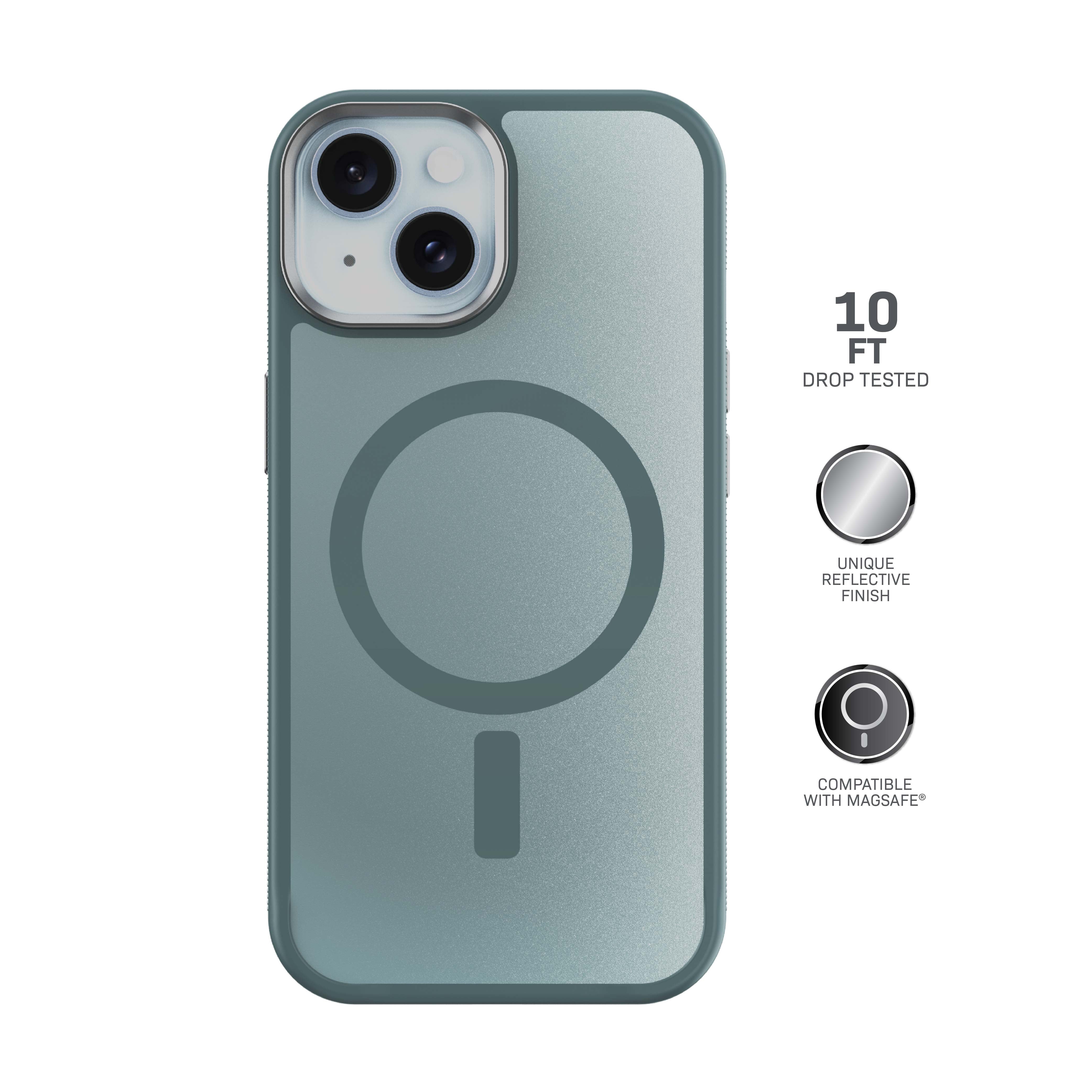 Body Glove Reflector Phone Case for iPhone 17e / 16e / 15 / 14 / 13, MagSafe Compatible - Metallic Gray