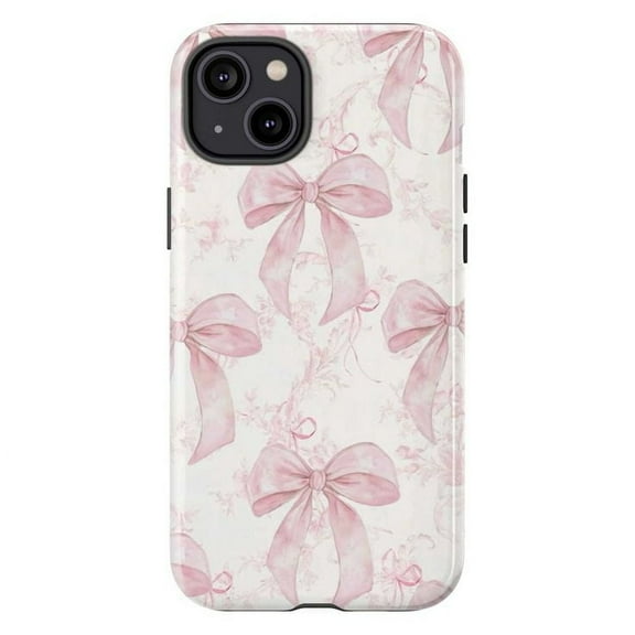 Pink Satin Bow iPhone Case – Coquette Aesthetic, Soft Feminine Style, Light Pastel Phone Cover Compatible with iPhone 16 15 14 13 12 11 Pro Max