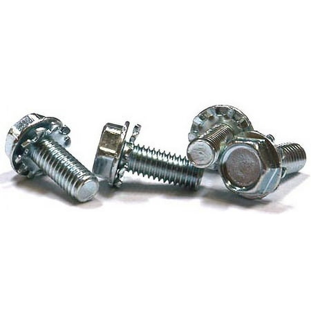 

4-40 x 1/4 SEMS Screws / External Tooth Washer / Unslotted / Hex Washer Head / Steel / Zinc - 10000 Piece Carton