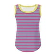 thumbnail image 2 of Lmnyox Girls Striped Tank Tops Casual Cute Sleeveless Square Neck Summer Tops 5-14 Years Girls Basic Shirt, 2 of 6