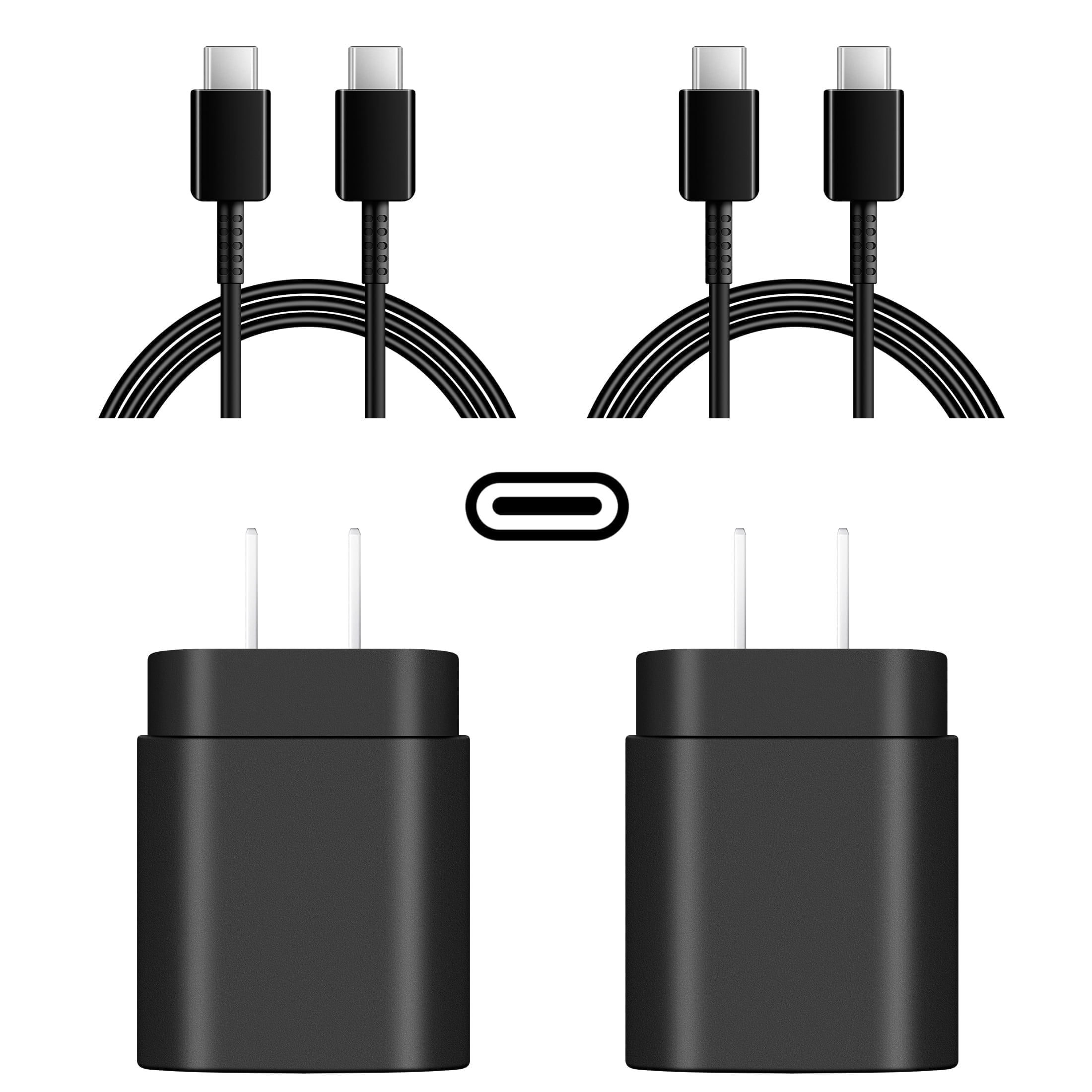 Coreykin USB-C Fast Charger 2-Pack, 25W, 6Ft Cable
