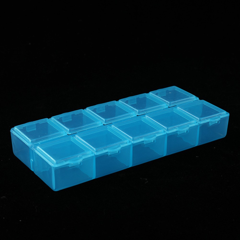 QXKE 10 Grids Compartment Plastic Storage Box Screw Holder Case