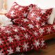 thumbnail image 2 of Juego de fundas de edredón JSD Red Buffalo Plaid Snowflakes King Size, 2 of 7