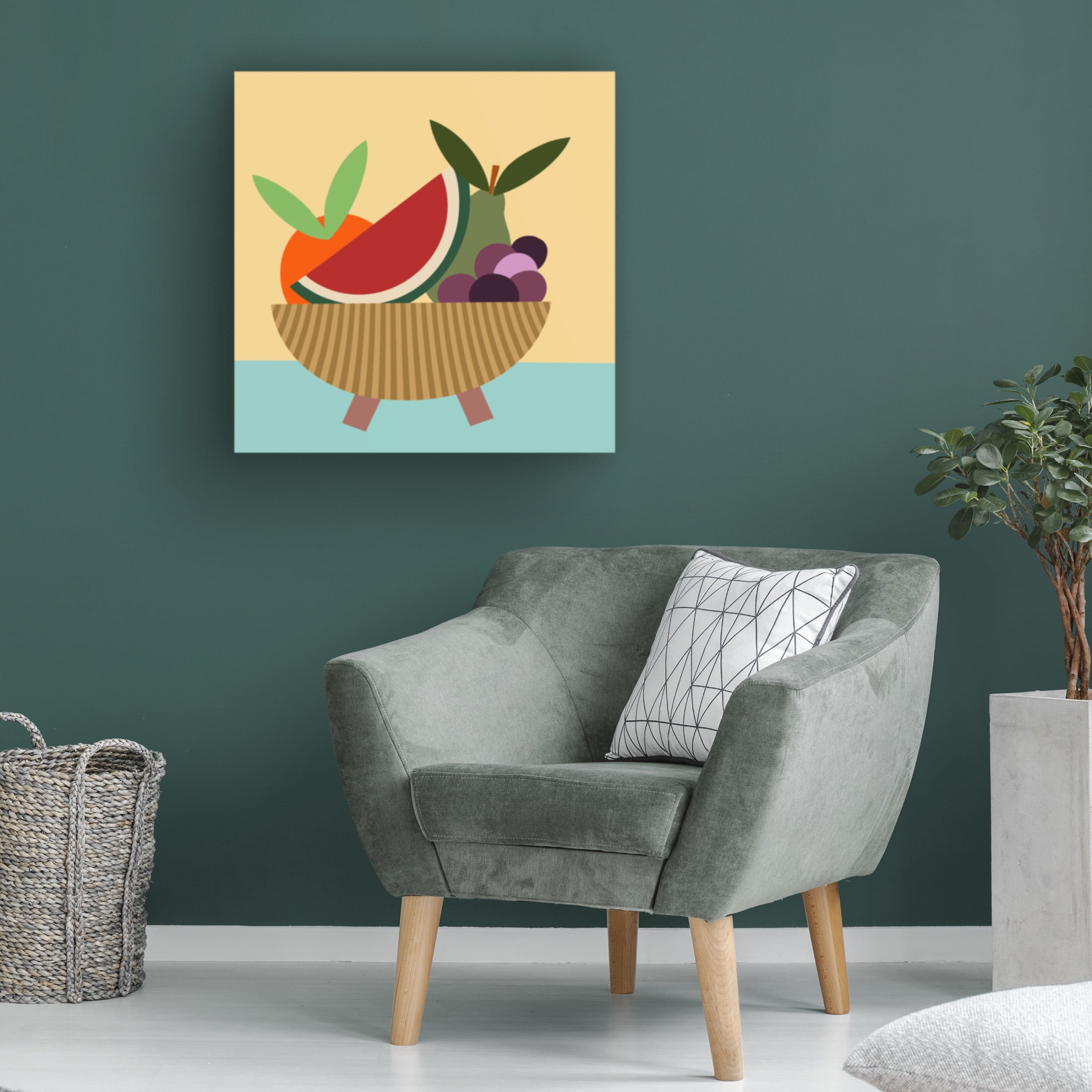 Trademark Fine Art Regina Moore Graphic Fruit Bowl V Canvas Wall Art